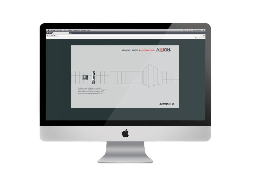 Εταιρικό προφίλ για την Axion Constructions - Colibri branding & design
